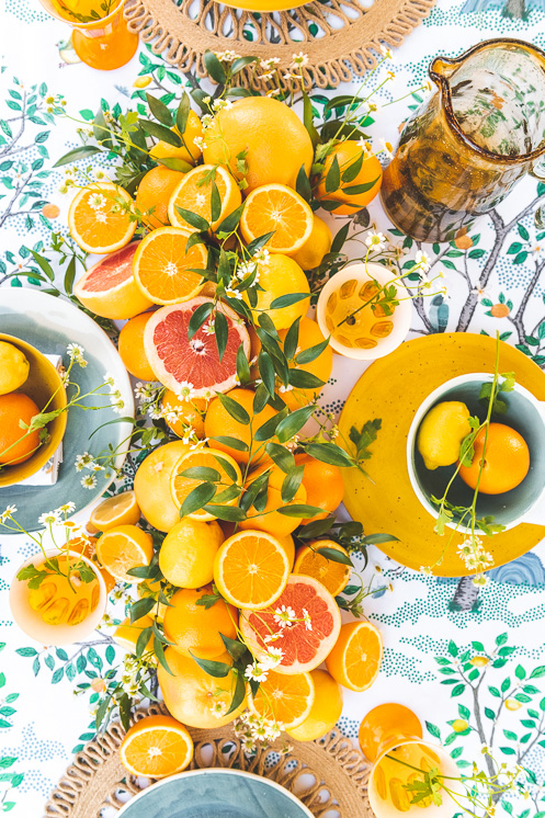 When Life Hands You Lemons care package and tablescape with Spoonflower