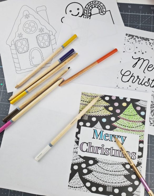 FREE Printable Christmas Coloring Cards for Adults & Kids!