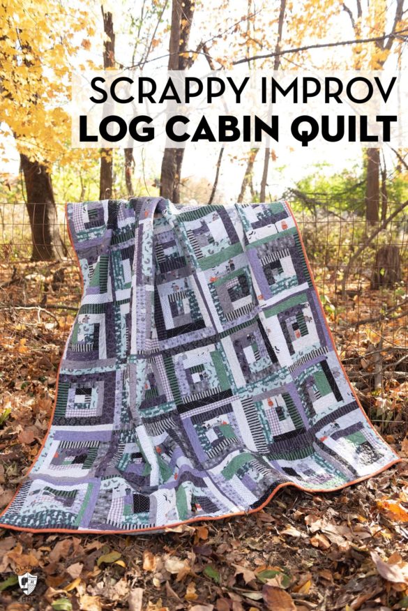 Scrappy Improv Log Cabin Quilt