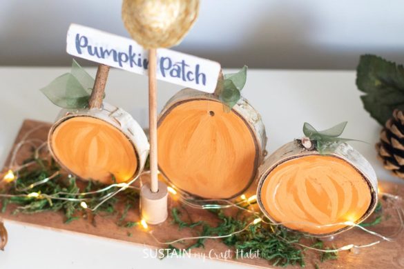 Reversible Wood Slice Pumpkin Patch Craft