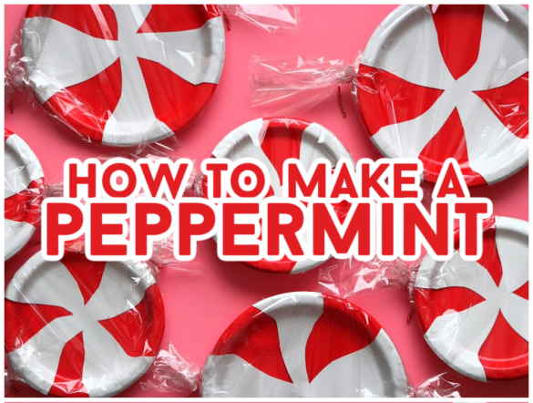 Make a peppermint candy from paper plates