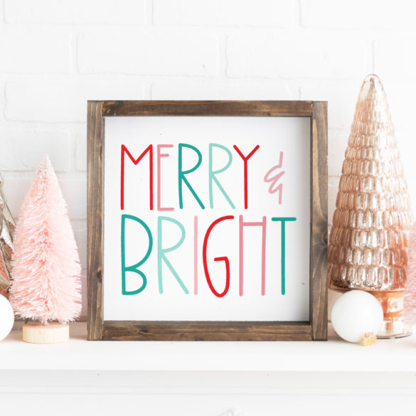 Free Merry and Bright SVG File for Christmas