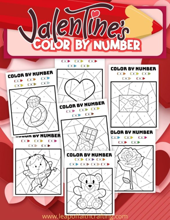 FREE Valentine’s Day Color By Number Printable Pages!