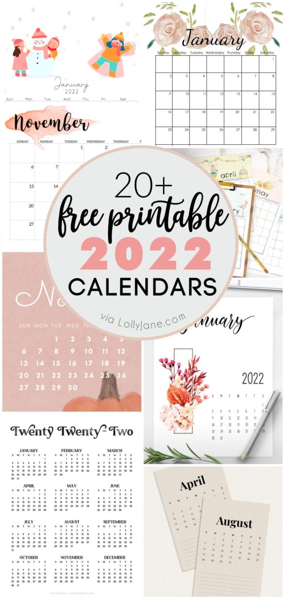 2022 FREE Printable Calendars
