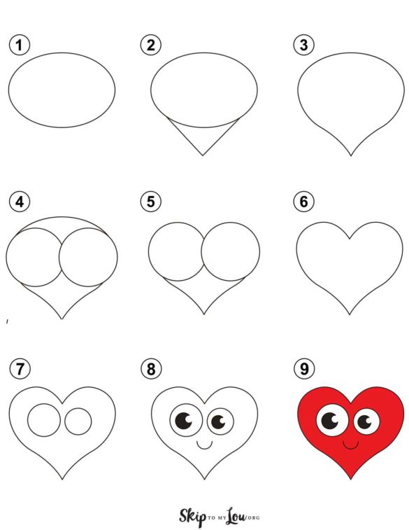 Easy Heart Drawings with Step by Step Guides