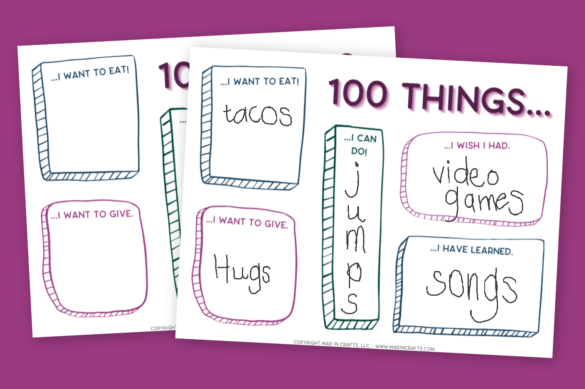 100TH DAY OF SCHOOL WRITING PROMPTS WORKSHEET
