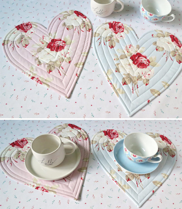 Heart placemats and coasters- free pattern
