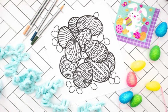 Easter Eggs Coloring Page Free Printable
