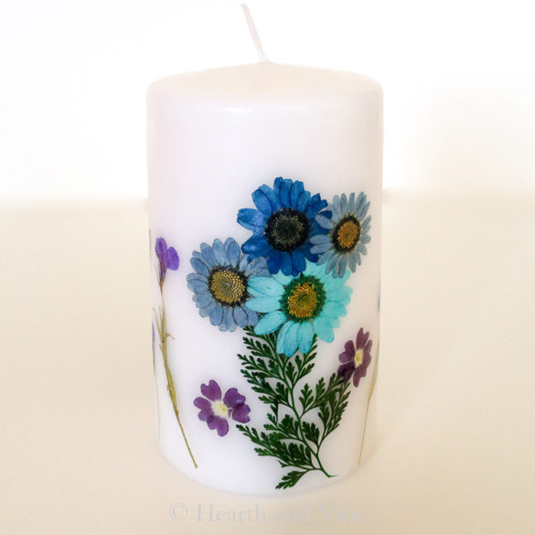 Easy Pressed Flower Candles
