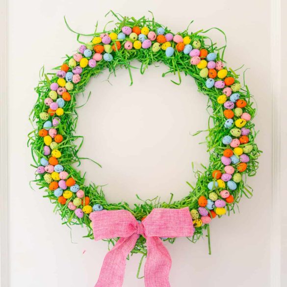 How to Make A Super Cute Easter Egg Spring Wreath DIY