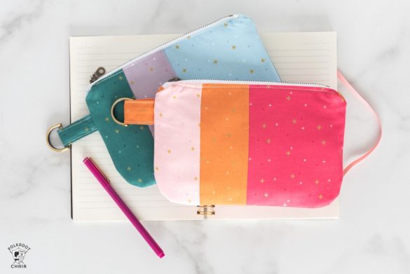 Color-Blocked Zip Pouch Sewing Pattern