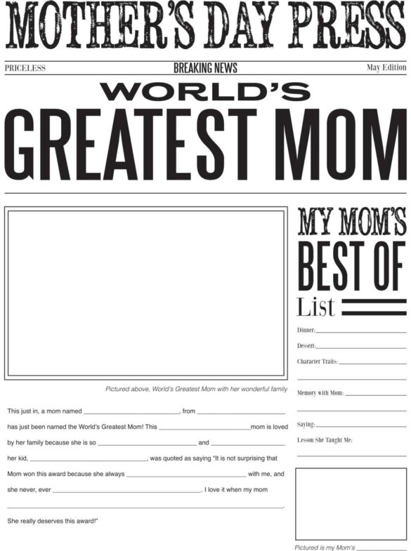 Mother’s Day Newspaper