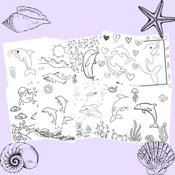 Cute Dolphin Coloring Pages (10 FREE Printables!)
