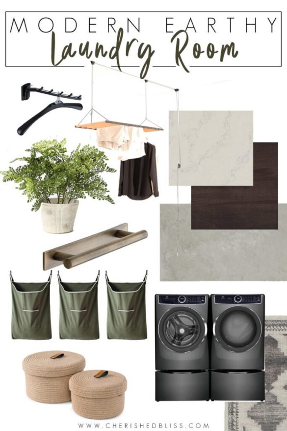 Simple Modern Earthy Laundry Room Design Board